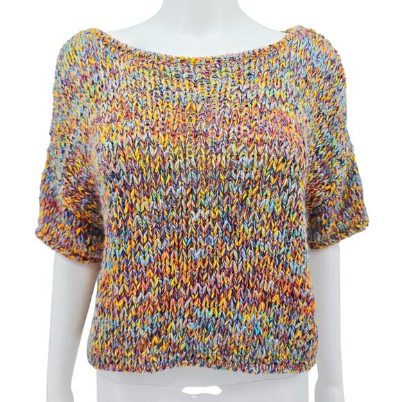 Free People Mezcal Cropped Boxy Sweater Tee M - Picture 1 of 6